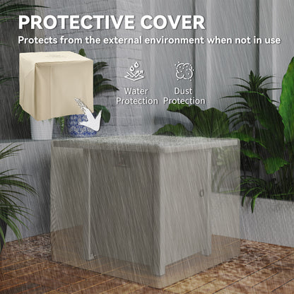 50,000 BTU Gas Fire Pit Table, with Cover - Dark Grey