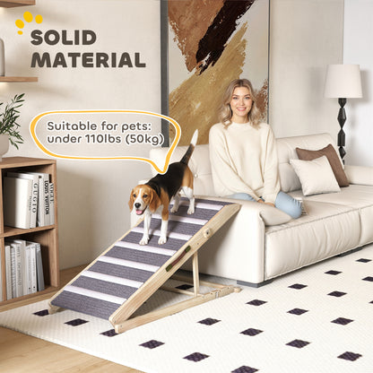 Dog Ramp for Couch, Adjustable Folding Pet Ramp, 4 Adjustable Height Dog Climbing Ladder, 35/43/47/50 cm Height
