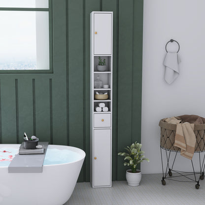 178 cm Narrow Tall Bathroom Cabinet - White