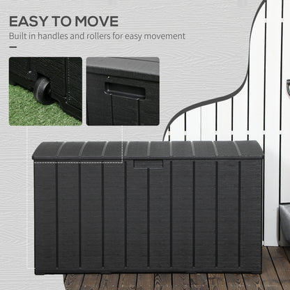 336 Litre Garden Storage Box, Water-resistant Heavy Duty Double Wall Plastic Container