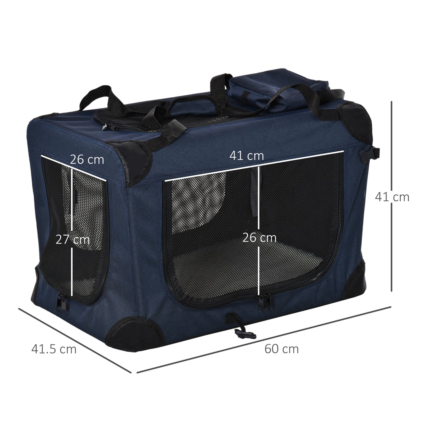 Foldable Pet Carrier for Small and Miniature Dogs, Portable Cat Carrier Soft Side Pet Travel Crate with Removable Mat