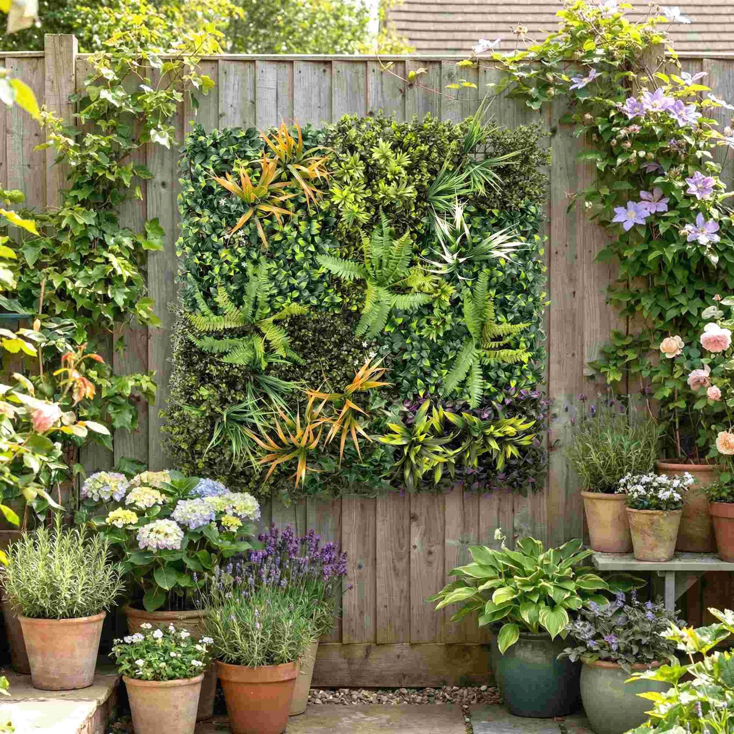 Grass Wall Panels, 100 x 100 cm Artificial Grass Wall Decor with Tie Connectors, Greenery Backdrop Panels, Green