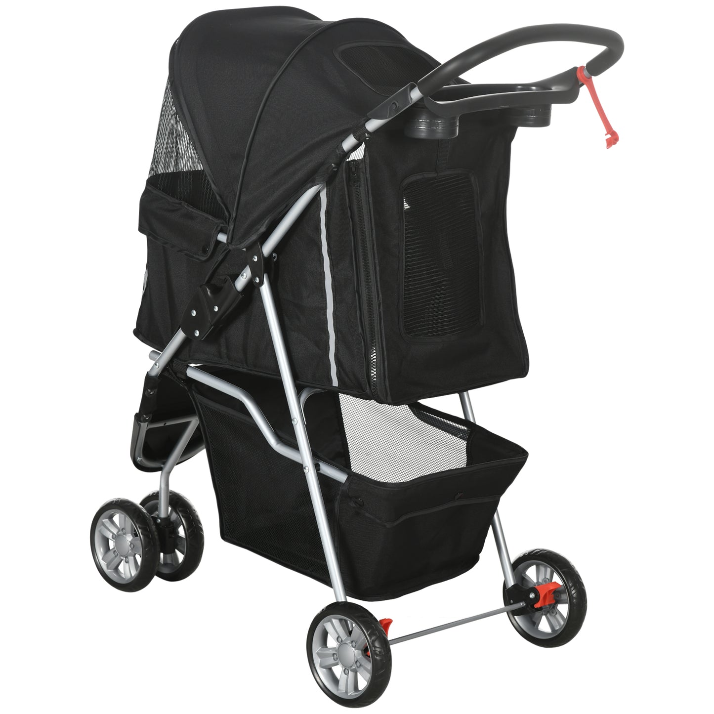 3 Wheel Pet Stroller for Small and Miniature Dogs, Black