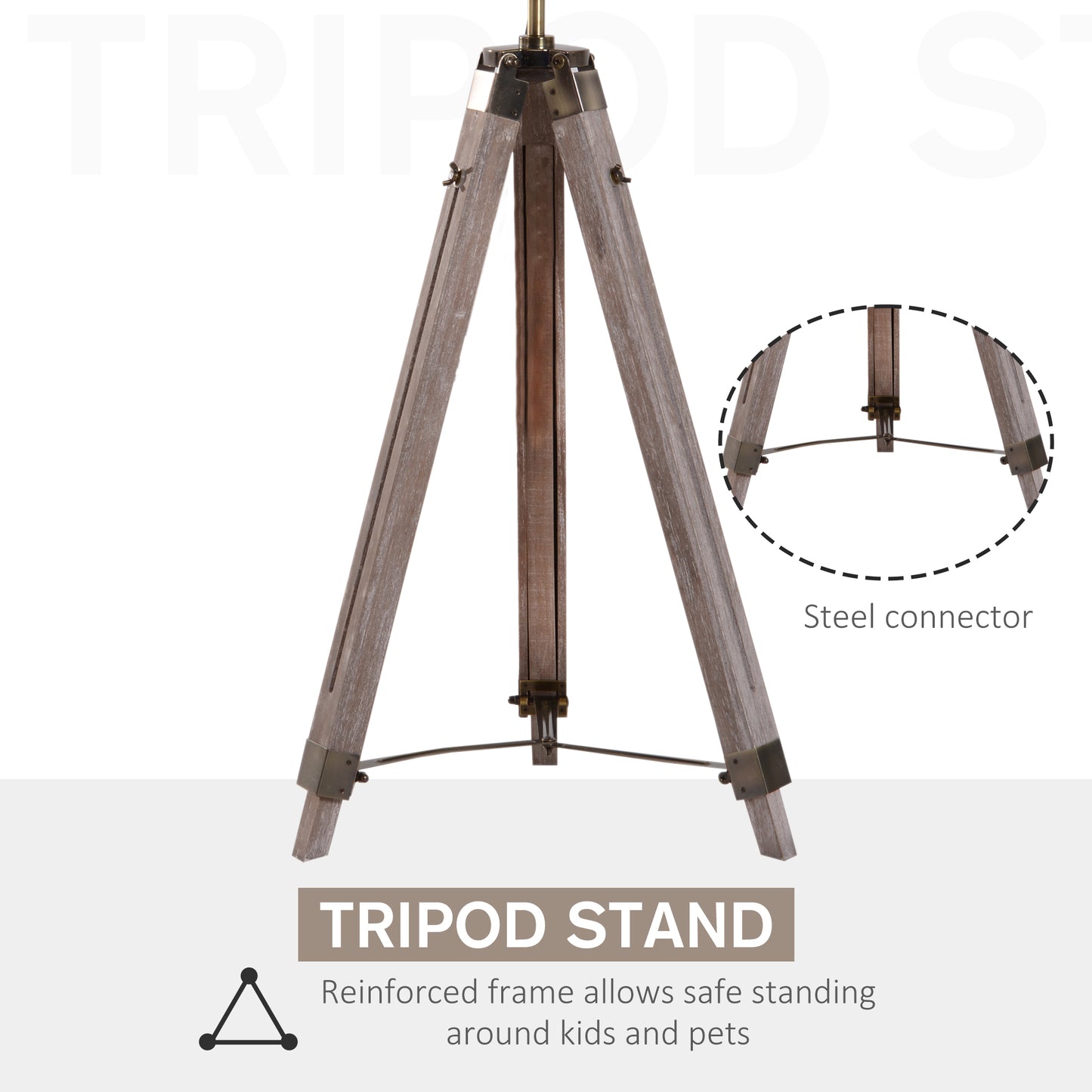 Industrial Tripod Floor Lamp – Grey & Bronze