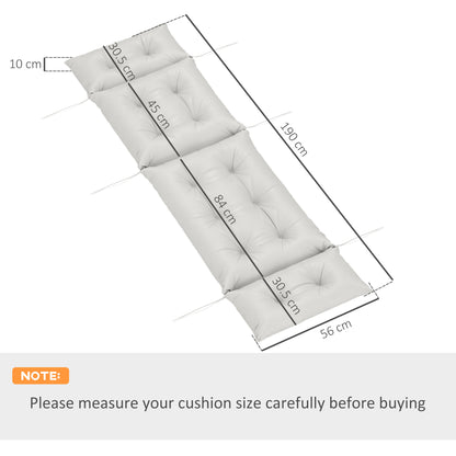 Sun Lounger Cushions Only, 190 x 56 x 10 cm Garden Lounge Chair Cushions, UPF20+ 220gsm Fabric