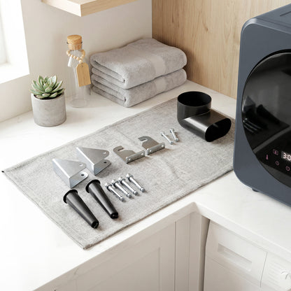 Vented Tumble Dryer, 4 kg Front Tumble Dryer with Stainless Steel Tub, 800W Compact Freestanding Grey