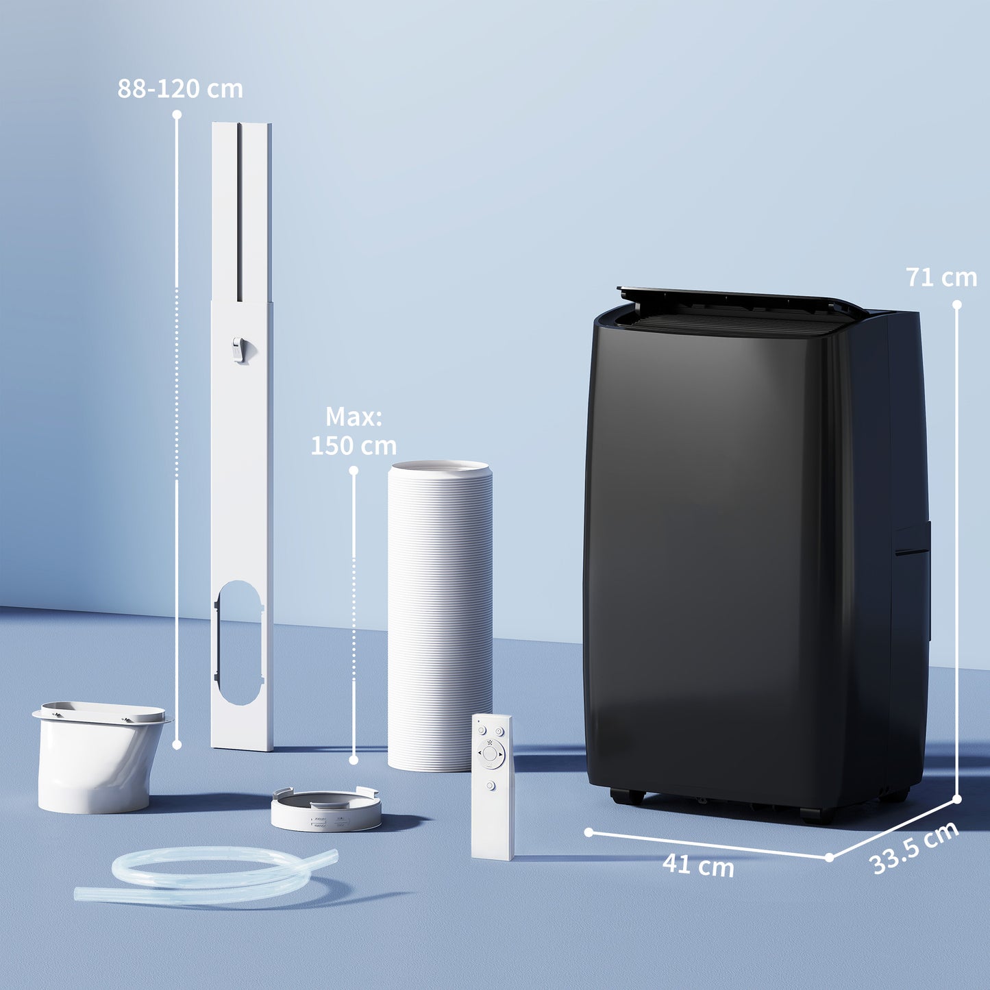 Portable Air Conditioner 12000 BTU BTU, 4-in-1 Air Conditioning Unit, Dehumidifier, Cooling, Fan, Child Lock, 35 m²