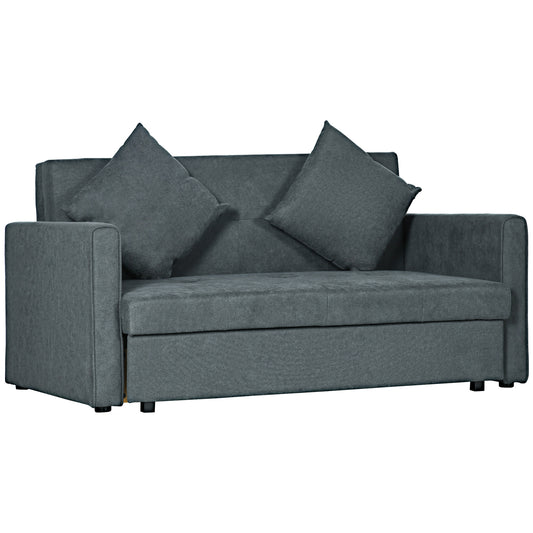 2 Seater Sofa Bed with Hidden Storage, Pull Out Convertible Bed Settee