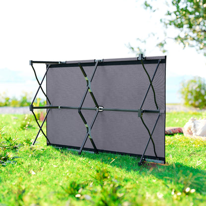 Double Camping Cot Bed, with Bag - Grey