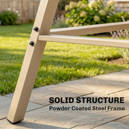 Three-Seat Garden Swing Chair, with Adjustable Canopy - Beige
