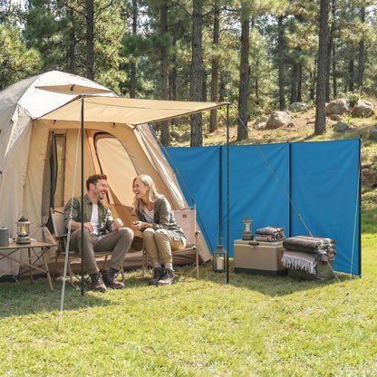 Camping Windbreak, Foldable Portable Wind Blocker w/ Carry Bag and Steel Poles, 780cm x 150cm