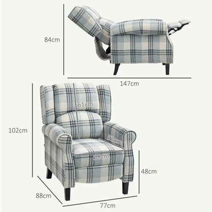 160° Reclining Armchair, with Footrest - Grey
