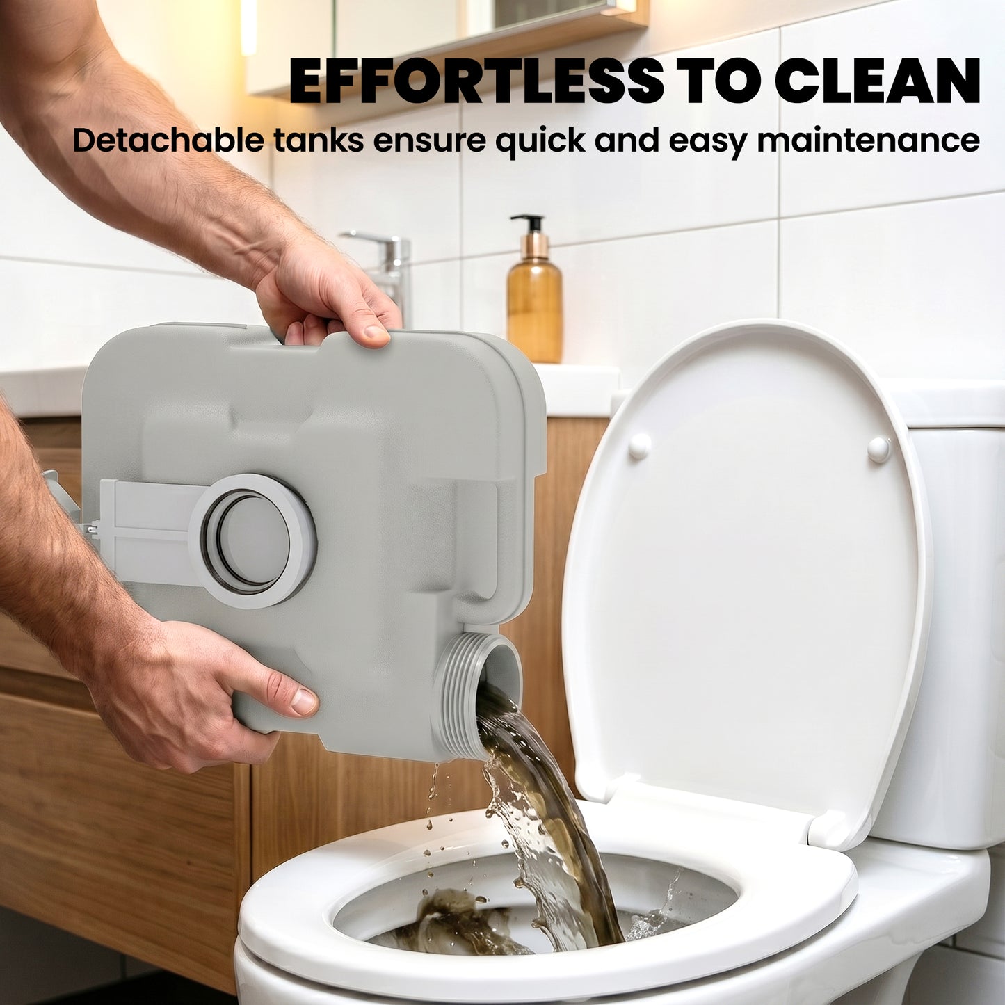 10L Plastic Portable Toilet - Grey