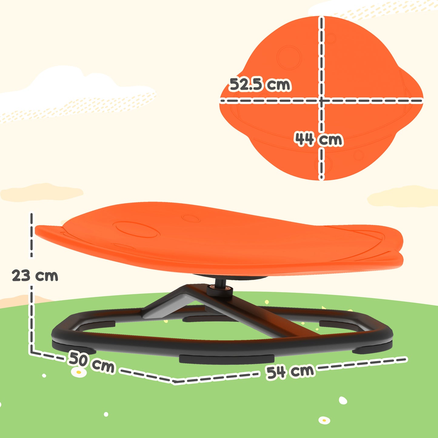 Planet-Shaped-kids Swivel Chair, Sensory Spinning Chair for Balance, Coordination Training, Orange