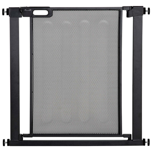 Dog Safety Gate, for Hallways, Staircases, Doors w/ Automatic Closing Door - Black