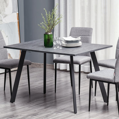 Dining Table, Contemporary Rectangle Kitchen Table with Metal Legs and Spacious Tabletop for Dining Room, Living Room