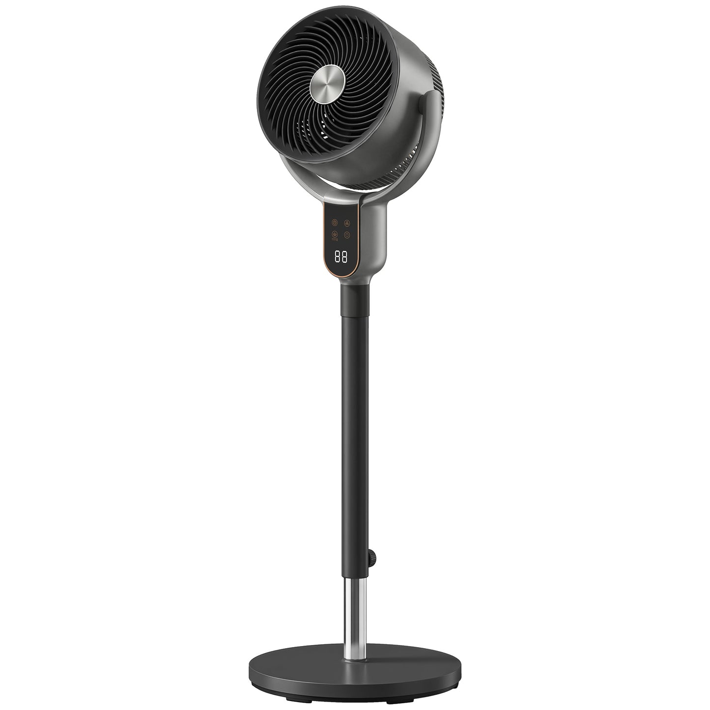 20 dB Silent Standing Fan for Bedroom, 42" Pedestal Fan with Remote, 90° Oscillating, 8 Speeds, Remote Control, Grey
