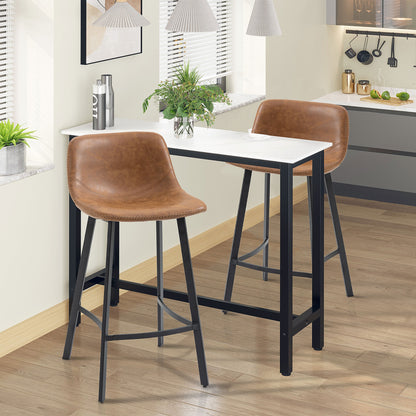 HOMCM Kitchen Stools Set of 2, 97cm Sitting Height with Integrated stable structure, Brown