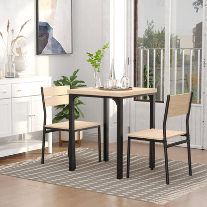 Compact 3-Piece Dining Set – Light Wood