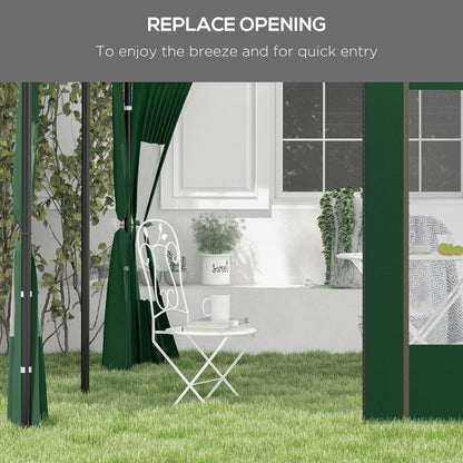 Set of Two 295cm Replacement Canopy Walls - Green