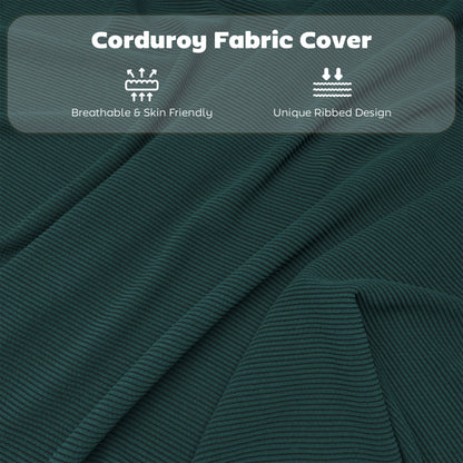 Set of Four Folding Corduroy Seat Chairs - Teal