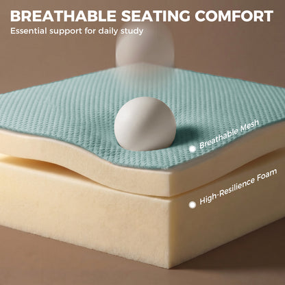 Office Chair, Armless Computer Desk Chair with Breathable Mesh, Adjustable Height, Swivel Wheels, Light Blue