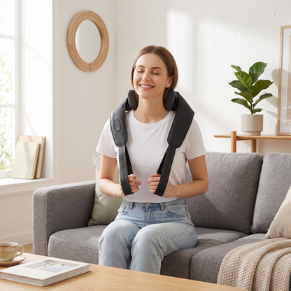 Cordless Neck Massager with Heat, Deep Tissue 4D Shiatsu Neck and Shoulder Massager for Car Home, Gifts for Men Women