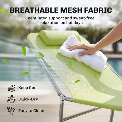 Single Folding Sun Lounger - Green