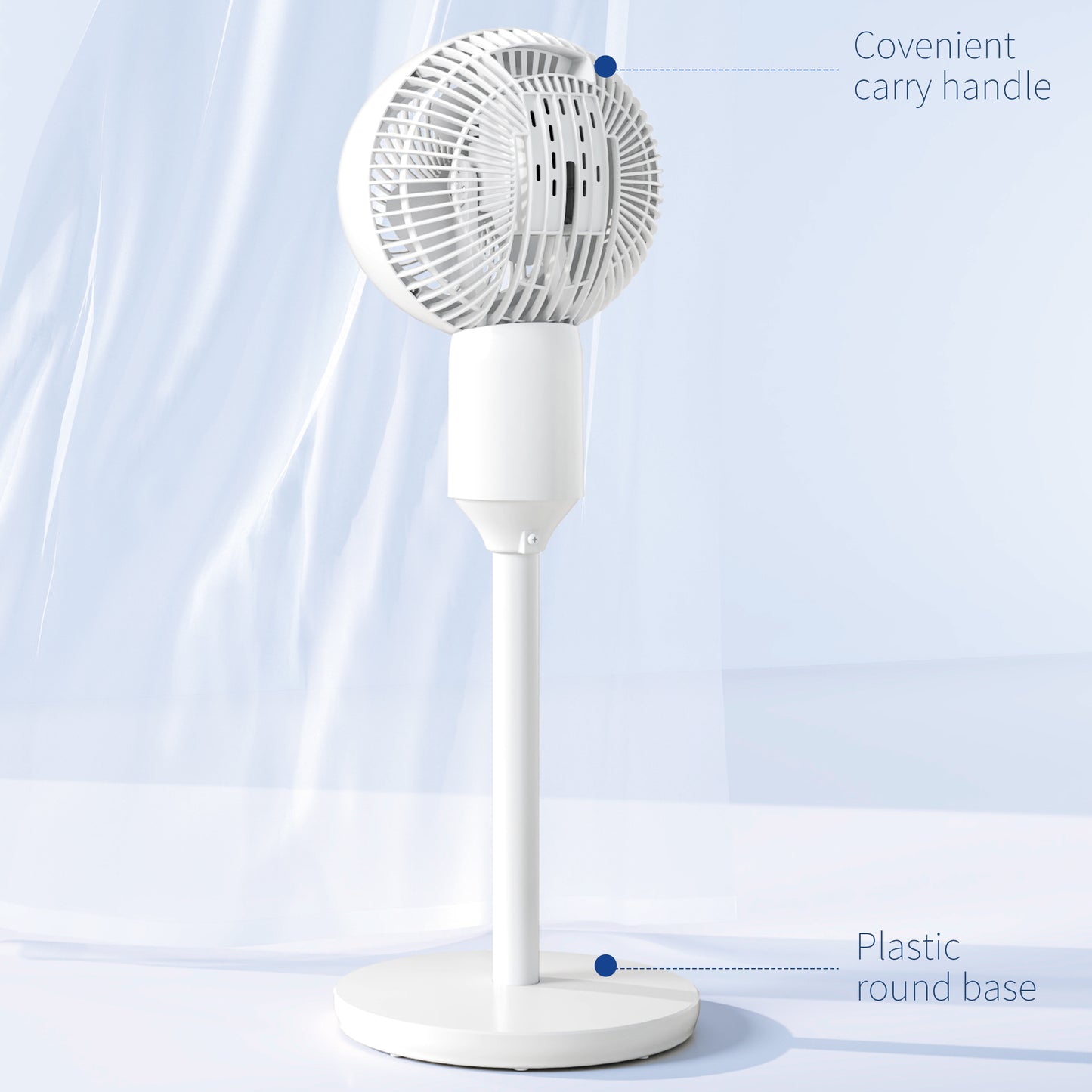 32" Pedestal Fan, 70° Oscillating 90° Vertical Tilt Air Circulator with 3 Speeds, Standing Fan for Home Office, Bedroom