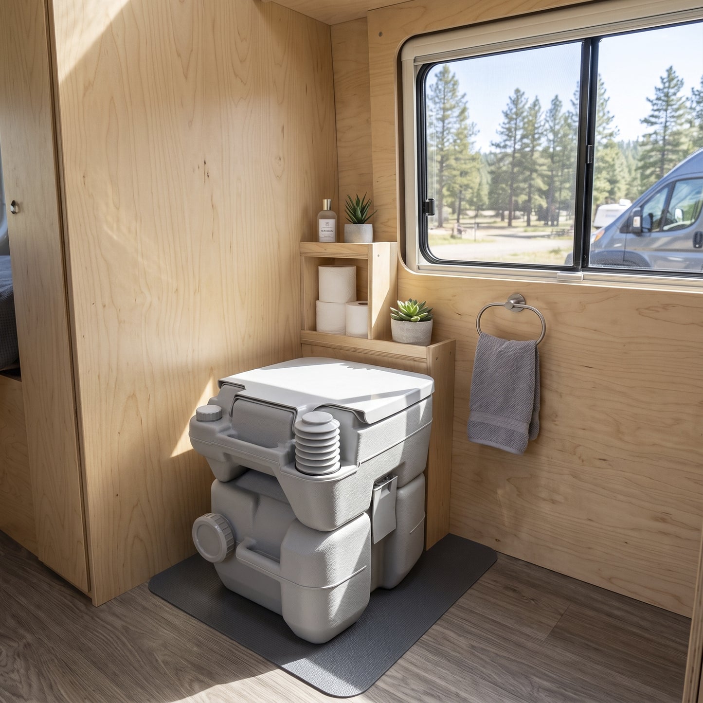 Portable Camping Toilet, 20L Flushable Porta Potty Portaloo with 2 Detachable Tanks