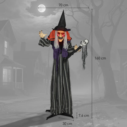 160cm Lifelike Moving Witch Decoration - Multi