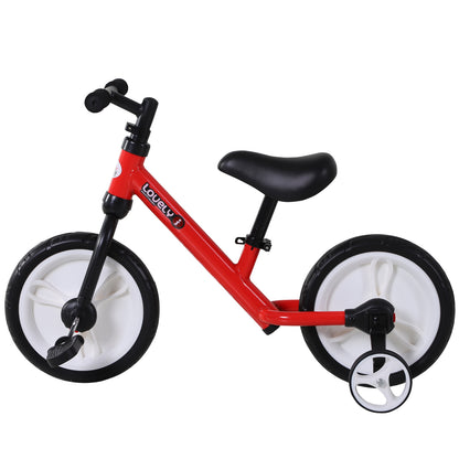 11 Inch Kids Balance Bike Training Pedal Bicycle W/ Removable Stabilizers EVA Tyres Adjustable Seat Height 2 to 5 Years Gift