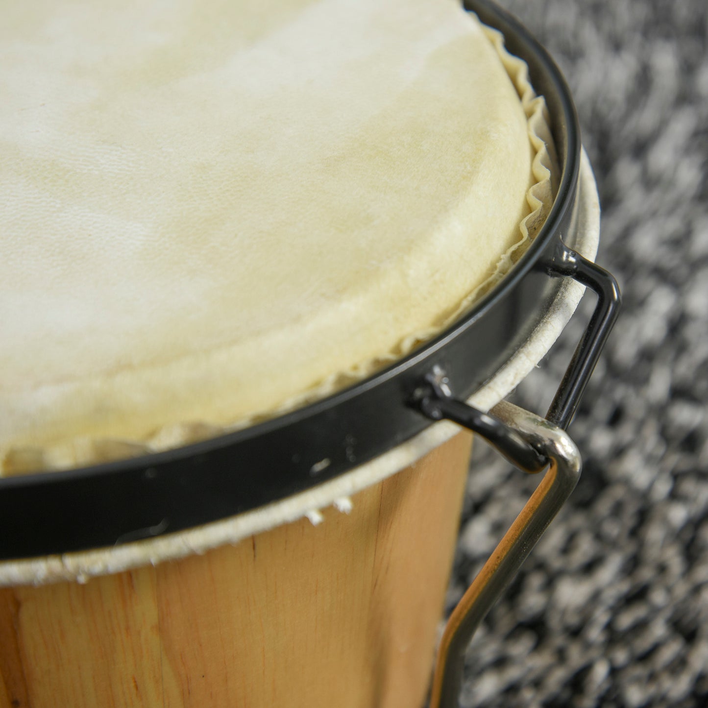 Wooden Bongo Drum Set Φ7.75" & Φ7" w/ Drum Head, Percussion Instrument, Drums, Tuning Wrench For Adults Beginners