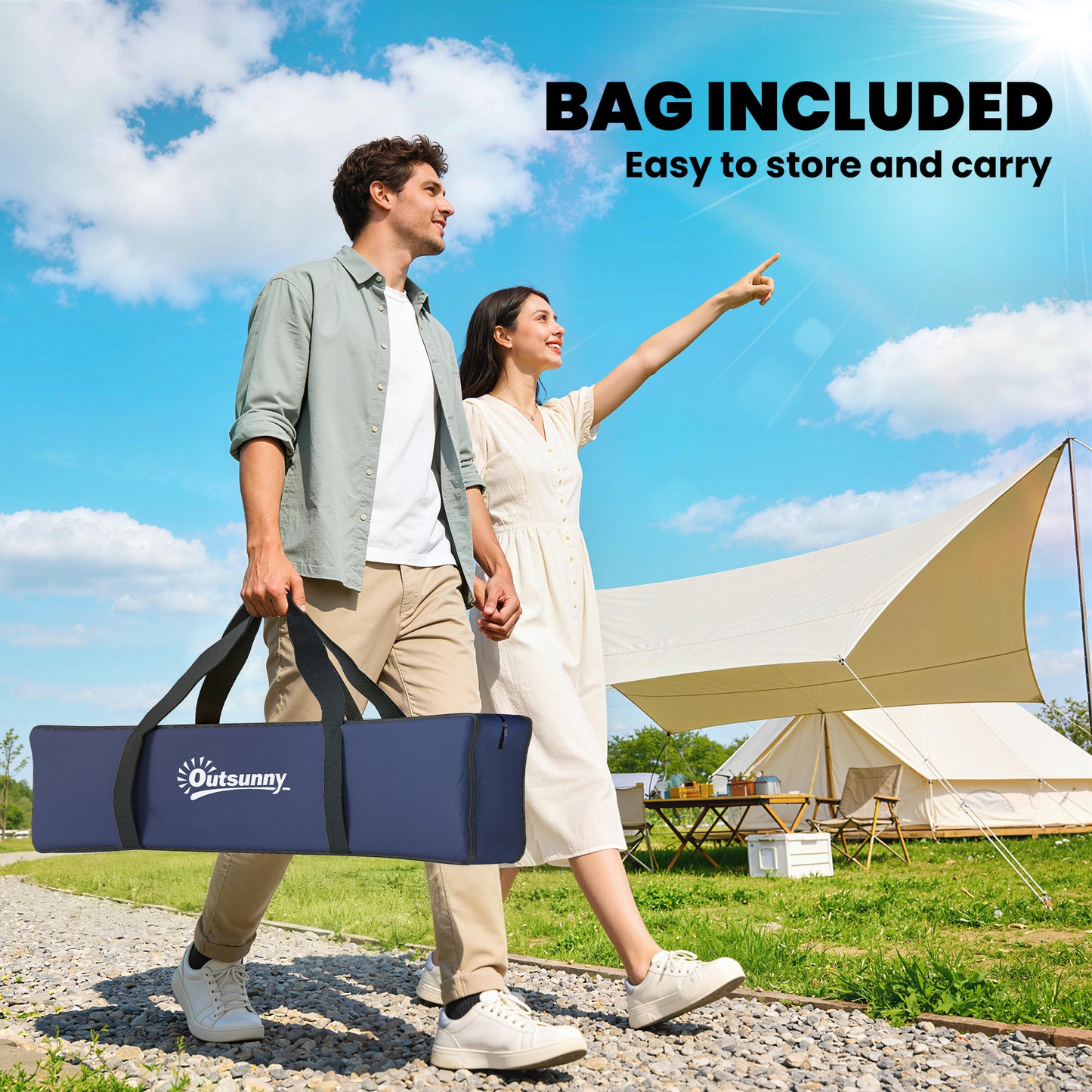 2 Person Camping Tent, Dome Tent with Zipped Doors, Storage Pocket, Portable Handy Bag, Navy Blue