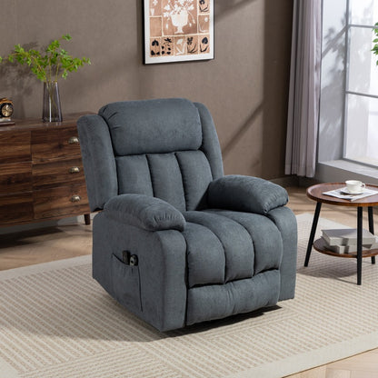 Power Lift Recliner Chair with Vibration Massage, Lift Chair for Elderly with Footrest, Remote, Side Pocket, Grey