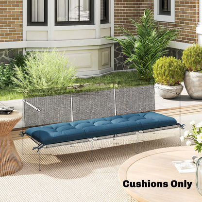 Sun Lounger Cushion, Memory Foam Patio Chair Cushion with Ties, Outdoor Seat Pad Fits 190 x 60 cm Lounger, Blue