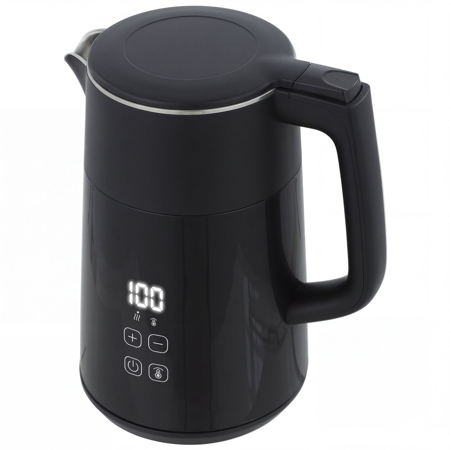 Electric Kettle, 1.7L Fast Boil 3kW Water Kettle with UK Strix Thermostat, LED Display, Keep Warm Function, Black