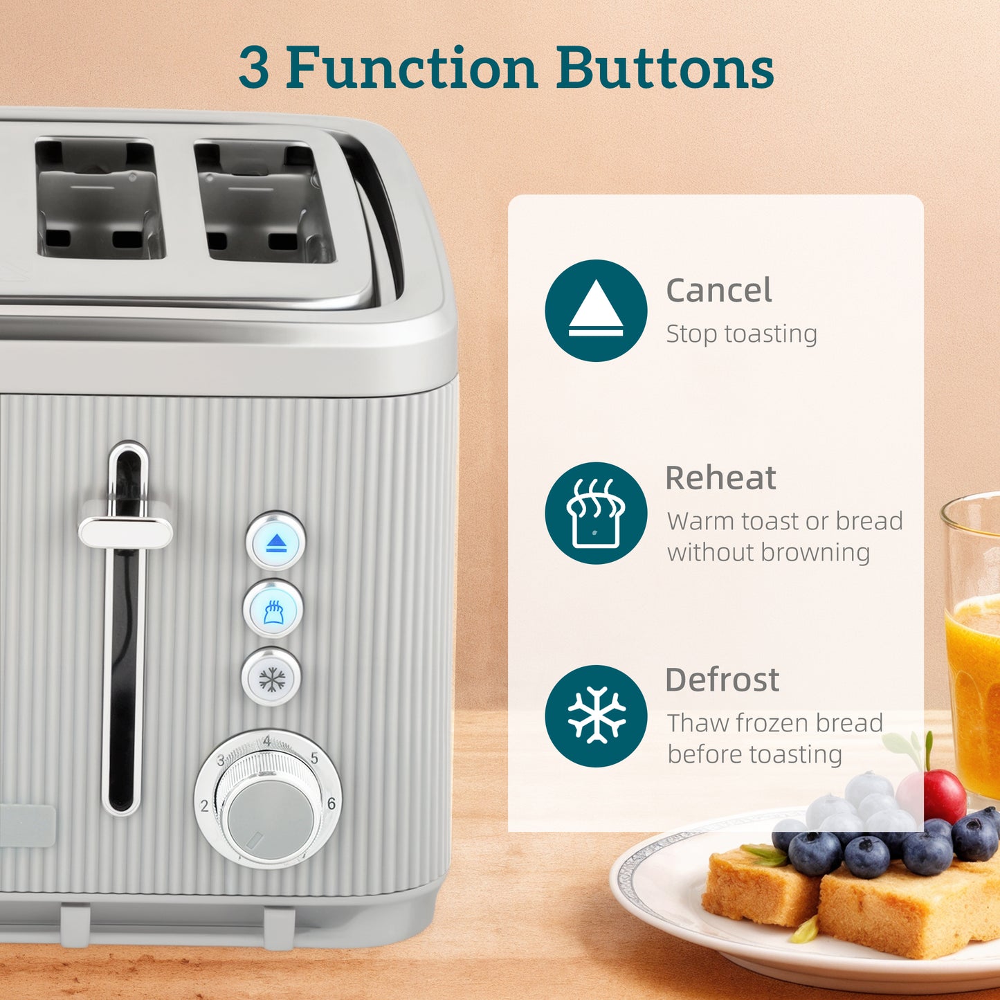Electric Stainless Steel Kettle and Toaster Set, 3000W 1.7L UK Strix Thermostat Fast Boil Kettle w/ Limescale Filter