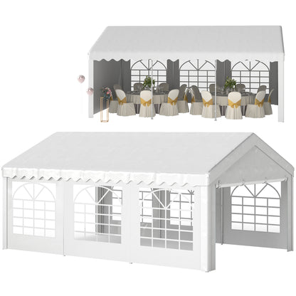 6m x 4m Heavy Duty Garden Gazebo for Parties, Wedding and Events, White