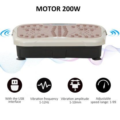 Vibration Plate Exercise Machine, Quiet Vibrating Plate for Weight Loss and Lymphatic Drainage with Resistance Bands