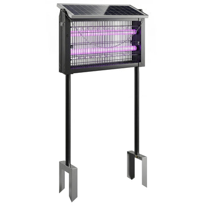Solar Bug Zapper Outdoor, 3500 V Electric Mosquito Fly Zapper with 4.3 m Cord, Dusk-to-Dawn Control, Black