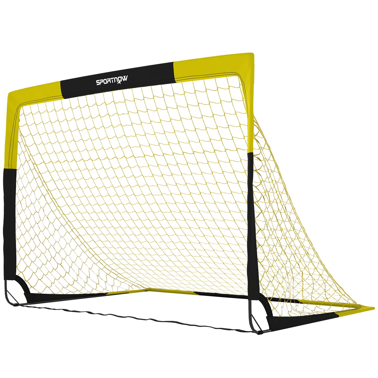 Pop Up Football Goal, Portable Folding Football Net with Carry Bag, 4 U-Shaped Ground Stakes, Fibreglass Pole