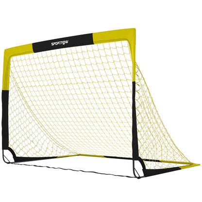 Pop Up Football Goal, Portable Folding Football Net with Carry Bag, 4 U-Shaped Ground Stakes, Fibreglass Pole