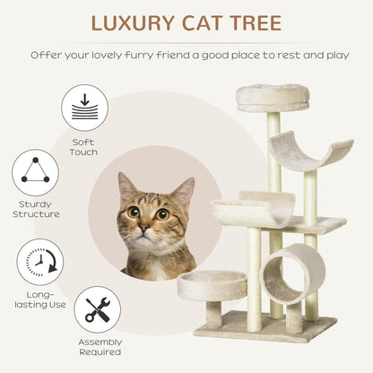 Cat Tree for Indoor Cats Kitten Pet Scratching Post Perch Activity Center Scratcher Climb Post Play House Arch with Tunnel 10