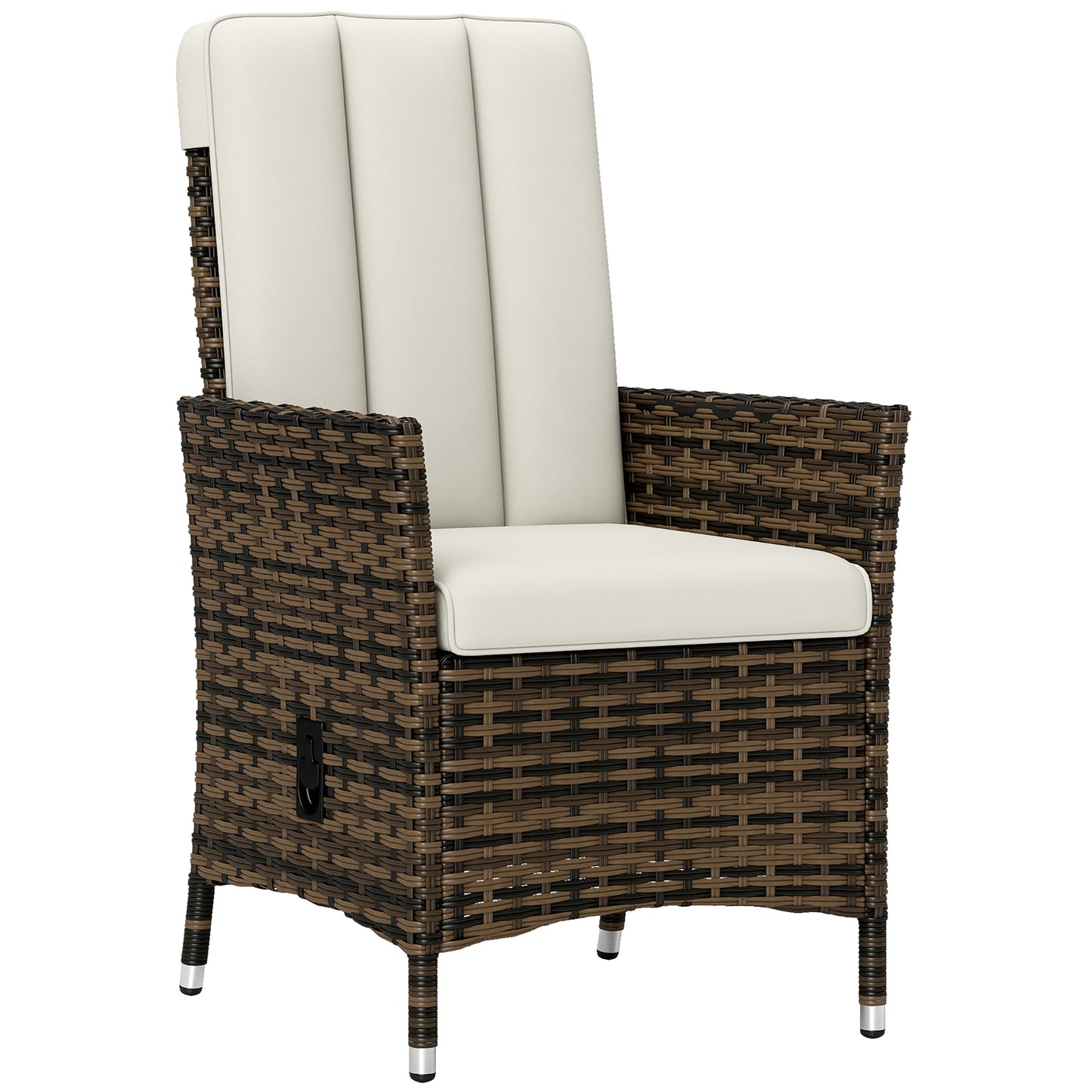 105°-150° Reclining Rattan Chair - Cream