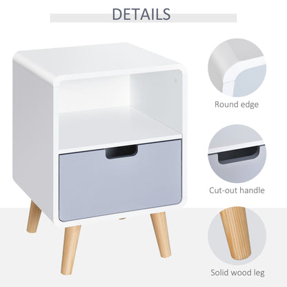 Scandinavian Bedside Table with Drawer