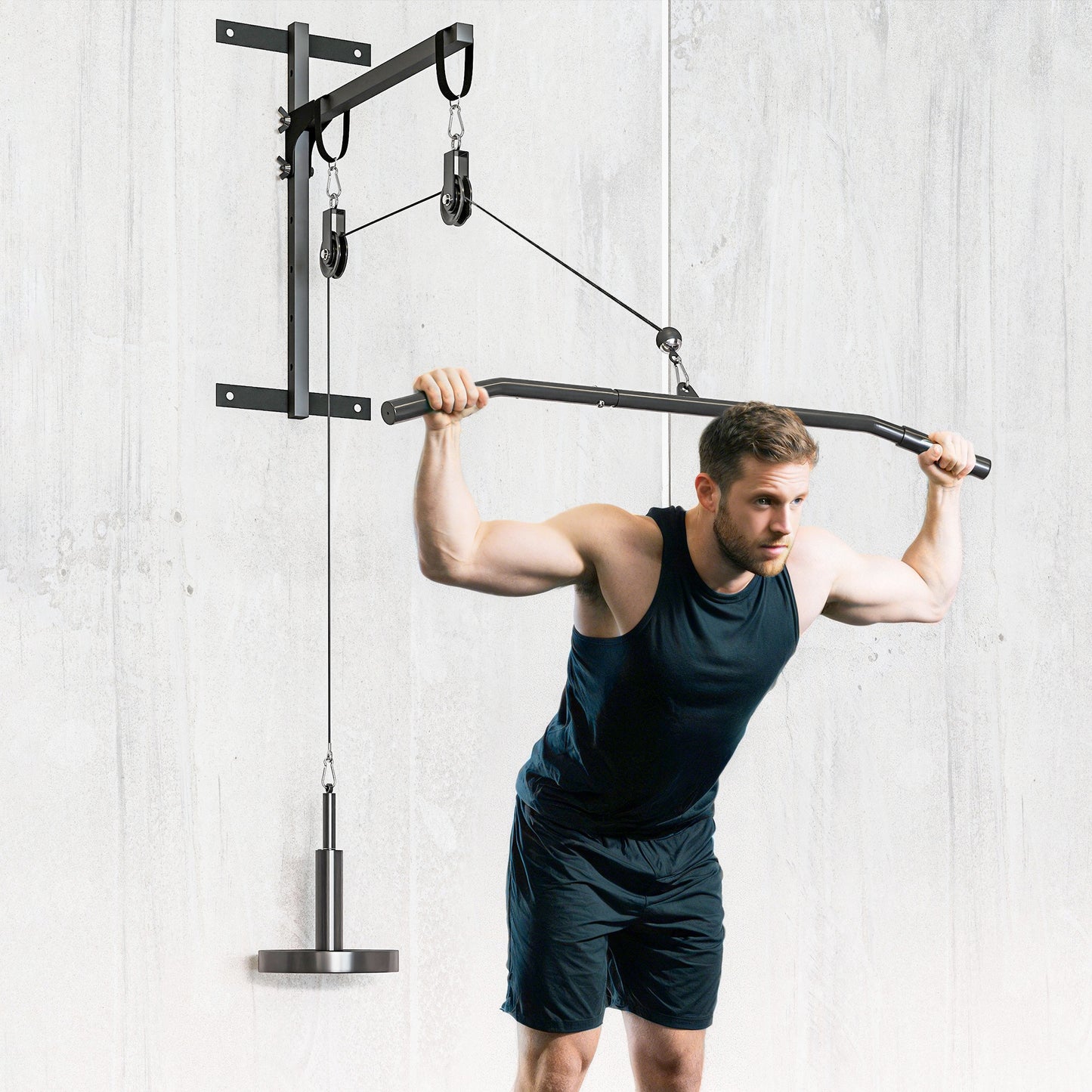 Weight Pulley System, Cable Pulley System for Home Gym, Cable Machine LAT Pull Down Attachment for Biceps Curl, Tricep