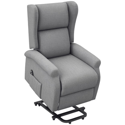 Power Lift Recliner Armchair, Electric Lift Chair for Elderly, Fabric Riser and Reclining Chair with Remote Control