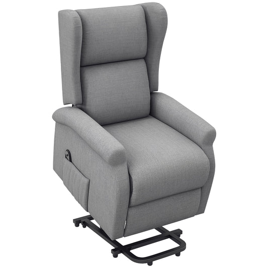 Power Lift Recliner Armchair, Electric Lift Chair for Elderly, Fabric Riser and Reclining Chair with Remote Control