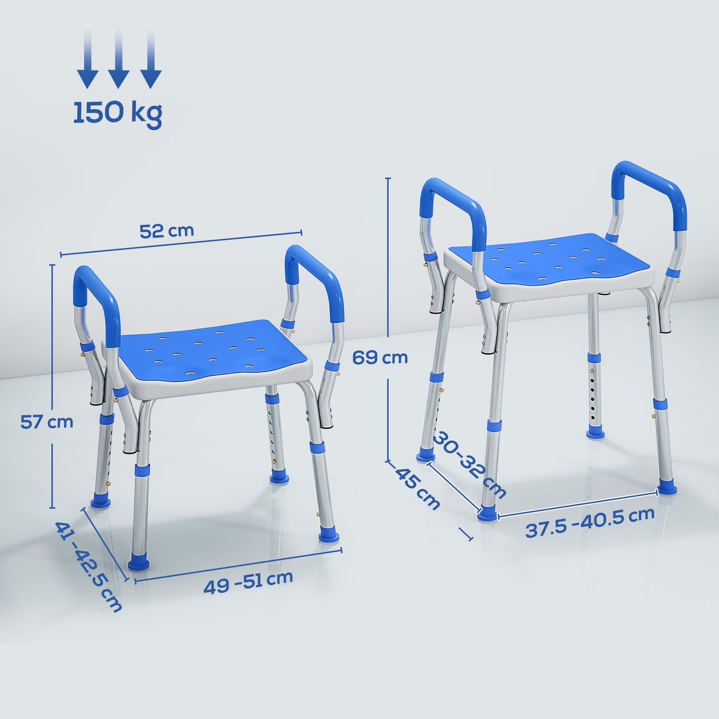 57-69cm Aluminium Frame Bath Seat